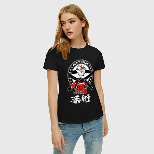 Женская футболка Jiu-jitsu Brazilian fight club logo / Черный – фото 3