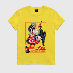 Футболка хлопковая женская Nuka - cola girl, цвет: желтый