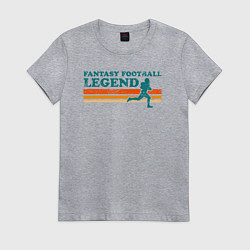 Футболка хлопковая женская Фэнтези футбол - легенда, цвет: меланж