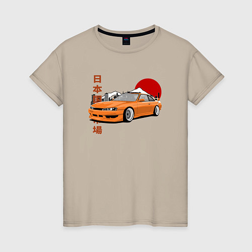 Женская футболка Silvia s14 JDM Retro Car / Миндальный – фото 1