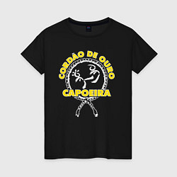 Футболка хлопковая женская Capoeira - Cordao de ouro, цвет: черный