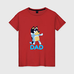 Футболка хлопковая женская Doggy Dad, цвет: красный