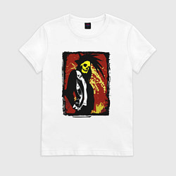 Футболка хлопковая женская Панк череп, цвет: белый