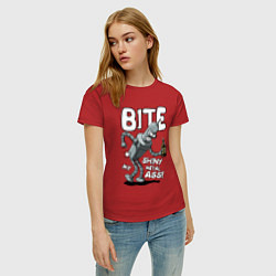 Футболка хлопковая женская Bender - Bite my ass, цвет: красный — фото 2