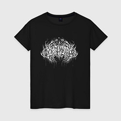 Футболка хлопковая женская Deathcore dark lettering graffiti, цвет: черный