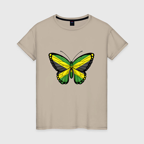 Женская футболка Бабочка - Ямайка / Миндальный – фото 1