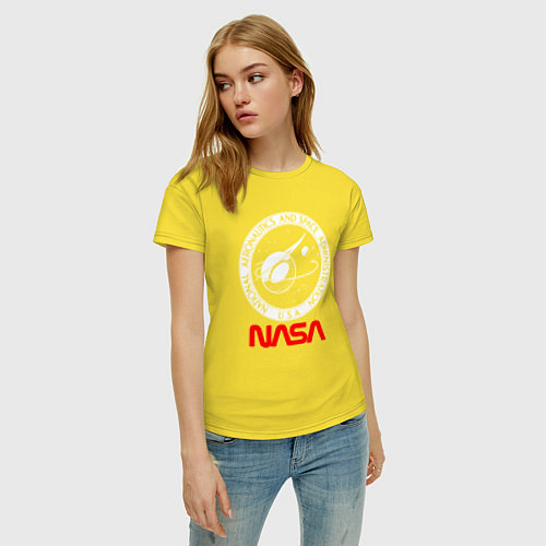 Женская футболка Nasa usa спутник / Желтый – фото 3