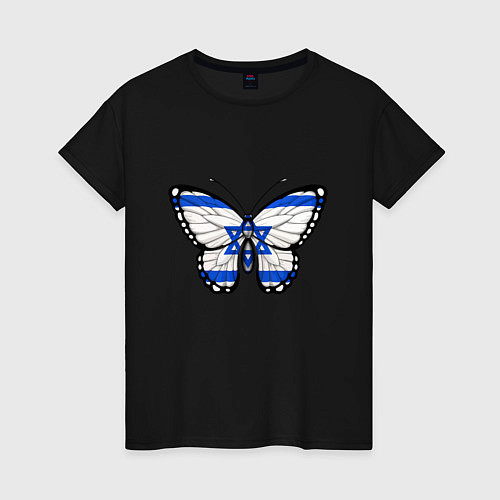Женская футболка Бабочка - Израиль / Черный – фото 1