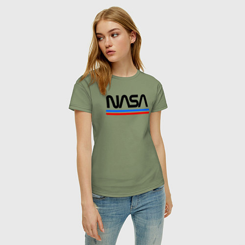 Женская футболка Наса две полосы / Авокадо – фото 3