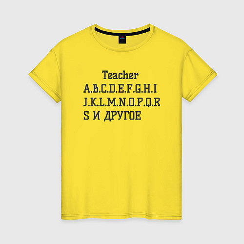 Женская футболка Английский алфавит от учителя / Желтый – фото 1