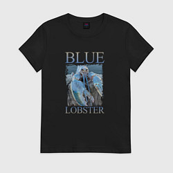Футболка хлопковая женская Blue lobster meme, цвет: черный