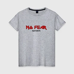 Футболка хлопковая женская No Fear tribute to Iron Maiden, цвет: меланж