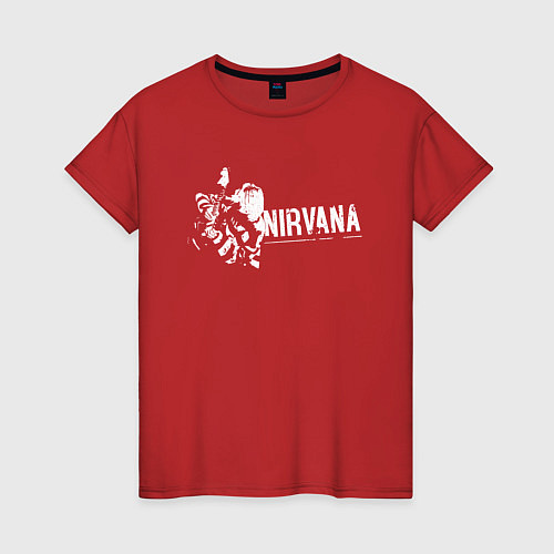 Женская футболка Nirvana-Курт и гитара / Красный – фото 1