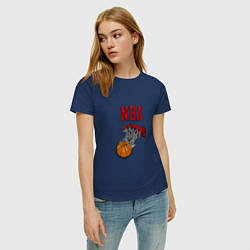 Футболка хлопковая женская Basketball - NBA logo, цвет: тёмно-синий — фото 2