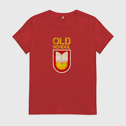 Футболка хлопковая женская Old School emblem, цвет: красный