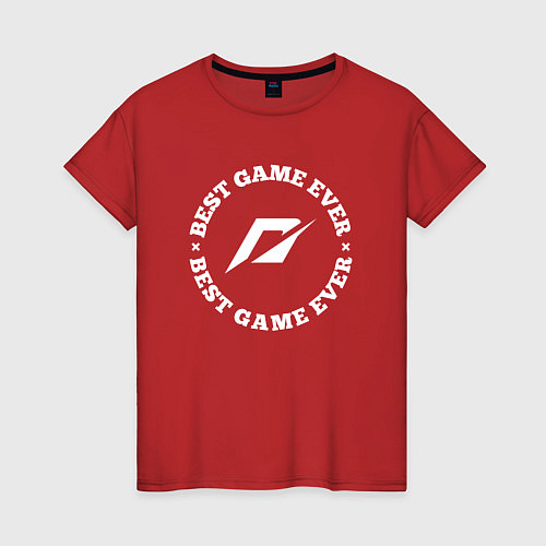 Женская футболка Символ Need for Speed и круглая надпись best game / Красный – фото 1