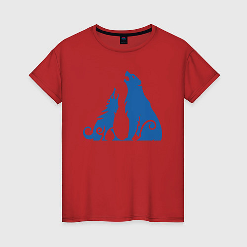 Женская футболка Атрей волк и Кратос медведь GoW Ragnarok / Красный – фото 1