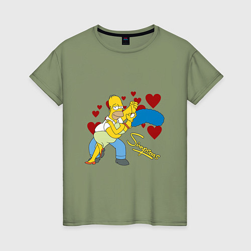 Женская футболка Гомер и Мардж Симпсон / Авокадо – фото 1