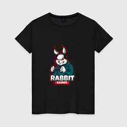 Футболка хлопковая женская Rabbit Gamer, цвет: черный
