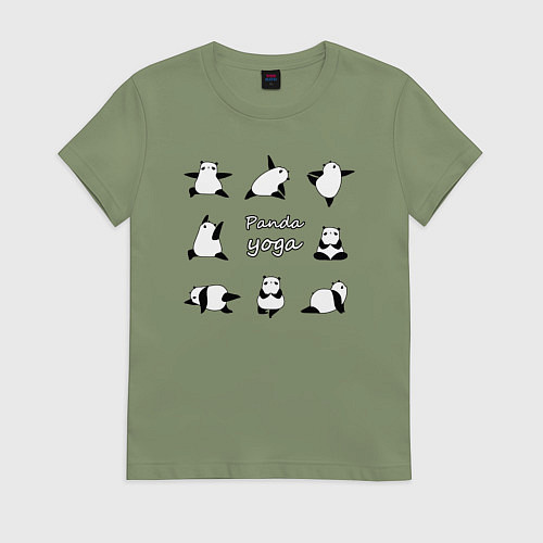 Женская футболка Панда - йога / Авокадо – фото 1