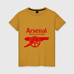 Футболка хлопковая женская Arsenal: The gunners, цвет: горчичный