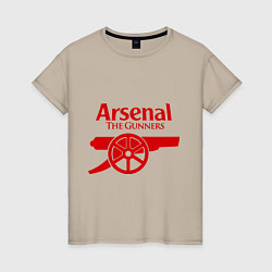 Футболка хлопковая женская Arsenal: The gunners, цвет: миндальный