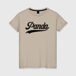 Футболка хлопковая женская Панда лого, цвет: миндальный