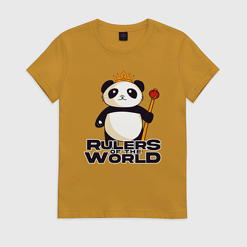 Женская футболка Панда - Правители Мира / Горчичный – фото 1