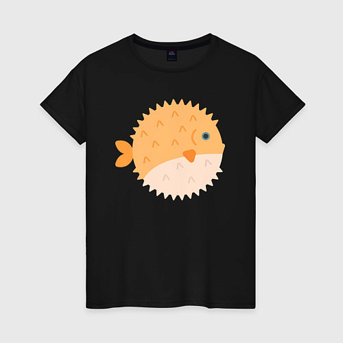 Женская футболка Иглобрюхая рыба-ёж / Черный – фото 1