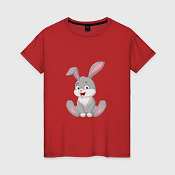 Футболка хлопковая женская Милашка - Кролик, цвет: красный