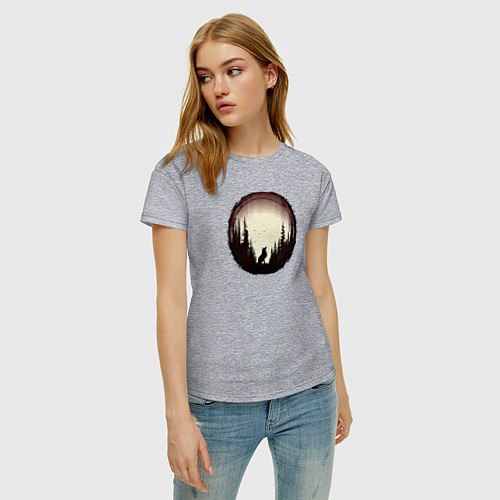Женская футболка Воем ночь на луну / Меланж – фото 3
