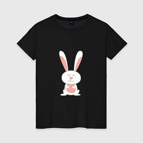 Женская футболка Smiling Rabbit / Черный – фото 1