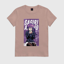 Футболка хлопковая женская Sagiri Ameno - Юна из гостиницы Юраги, цвет: пыльно-розовый