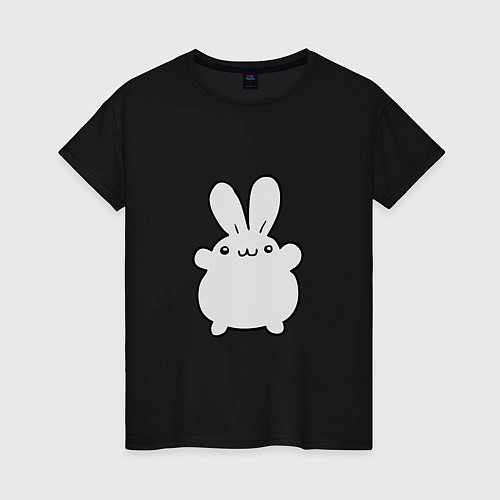 Женская футболка Пухлый Кролик / Черный – фото 1
