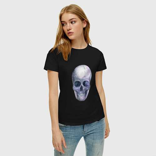 Женская футболка Большой череп / Черный – фото 3