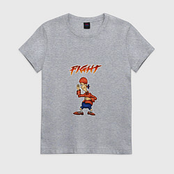 Футболка хлопковая женская Джимми Гокинс-fight, цвет: меланж