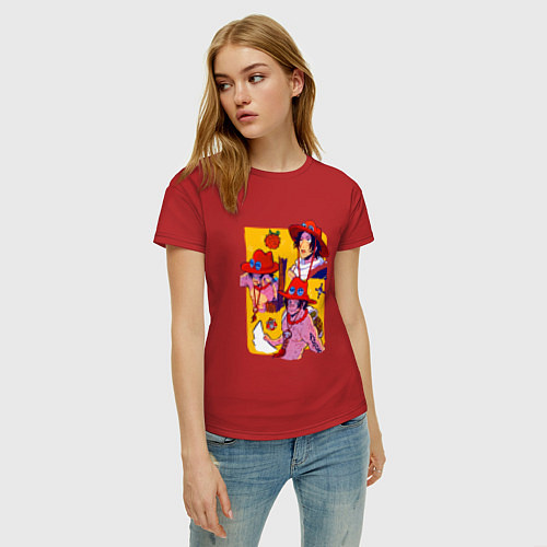Женская футболка Эйс во всей красе - Ван Пис / Красный – фото 3