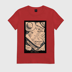 Футболка хлопковая женская Карта приключений - Ван Пис, цвет: красный