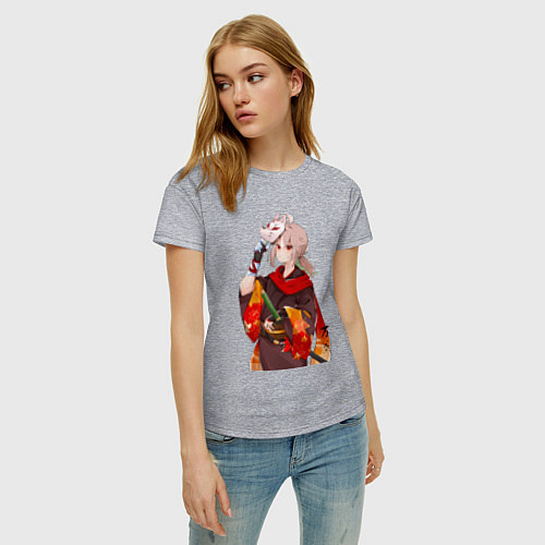 Женская футболка Каэдэхара Кадзуха с мечом / Меланж – фото 3