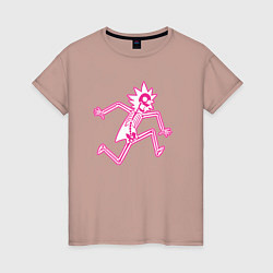 Футболка хлопковая женская Rick Electric, цвет: пыльно-розовый