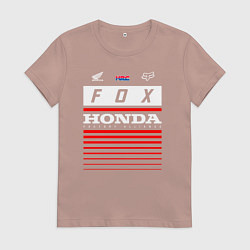Футболка хлопковая женская Honda racing, цвет: пыльно-розовый