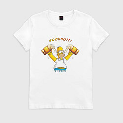 Футболка хлопковая женская Homer & Beer, цвет: белый