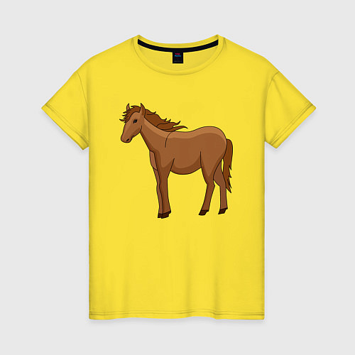 Женская футболка Милая лошадка / Желтый – фото 1