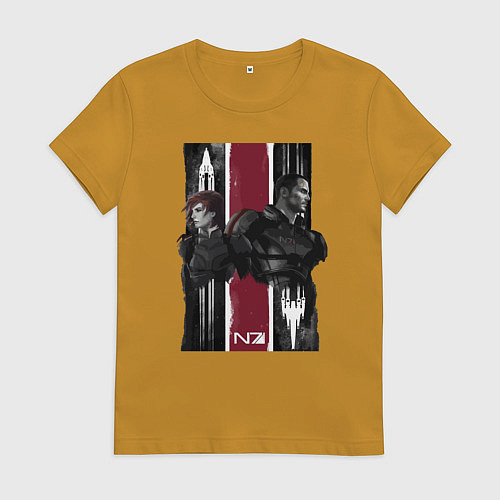 Женская футболка Mass Effect N7 - Shepard / Горчичный – фото 1