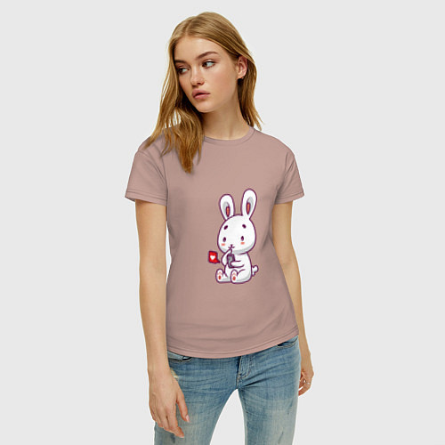 Женская футболка Rabbit like / Пыльно-розовый – фото 3