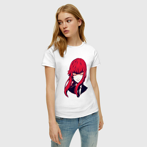 Женская футболка Прекрасная Макима - Человек бензопила / Белый – фото 3