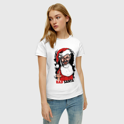 Женская футболка Bad Santa, fuck you / Белый – фото 3