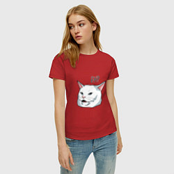 Футболка хлопковая женская Eh?!, цвет: красный — фото 2