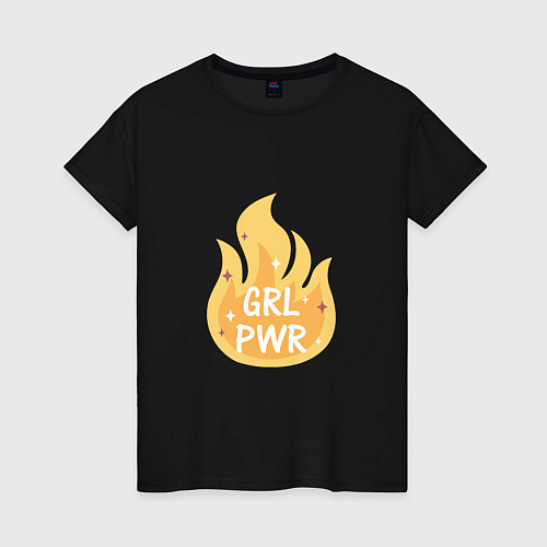 Женская футболка Fire girl power / Черный – фото 1