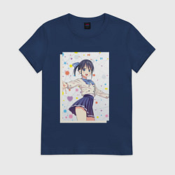 Футболка хлопковая женская Милая Нагиса - Мои девушки, цвет: тёмно-синий